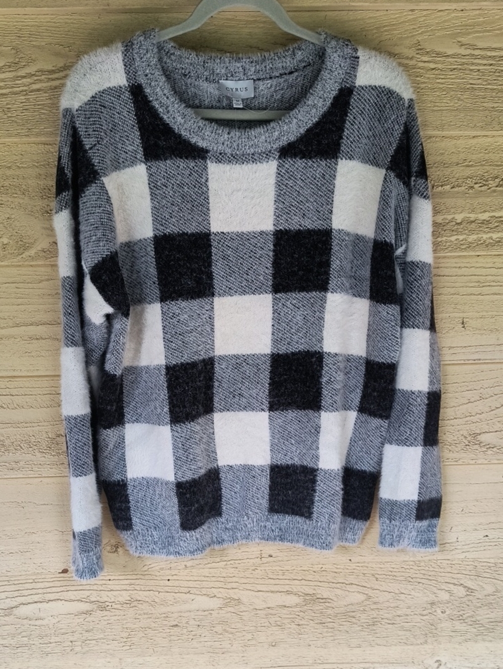 Cyrus Fuzzy Buffalo Check Sweater